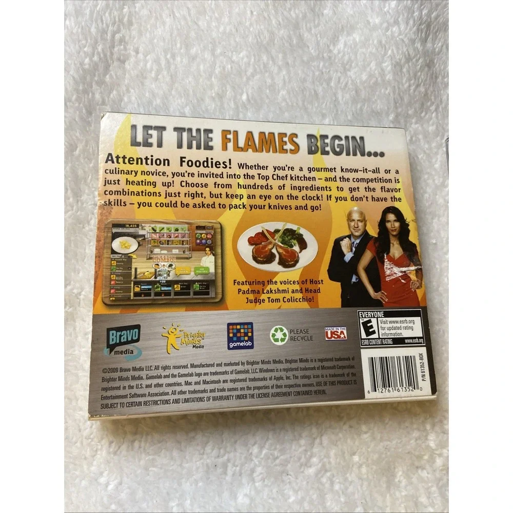 Top‎ Chef The Game CD Rom Software 2009 Foodies Cooking Love Padme Lakshmi Tom